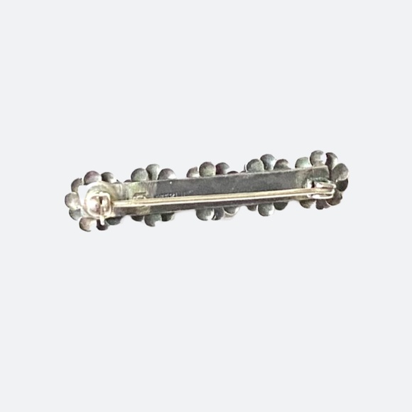 Sterling Silver Turquoise Floral Brooch - Picture 5 of 6